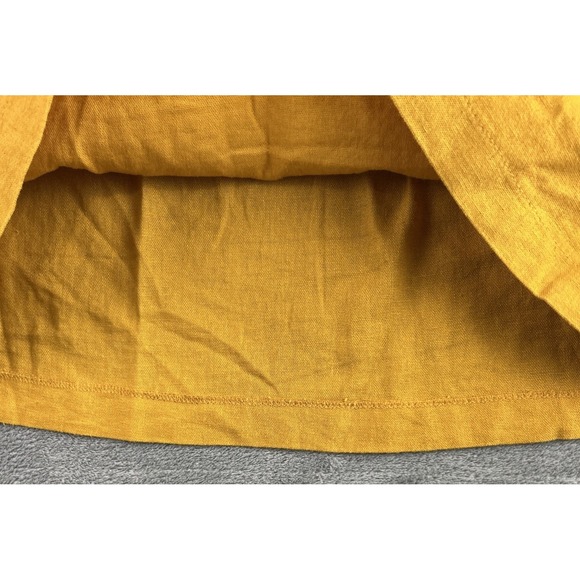 Jules & Leopold L Yellow Paper Bag Skirt Linen Rayon Blend Pockets Preppy Spring - Picture 9 of 9